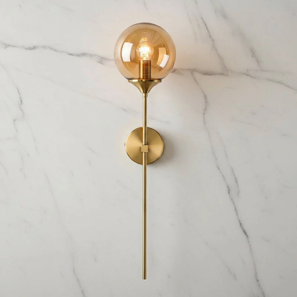 Wall Sconce Glass Globe Warm Diffused Light