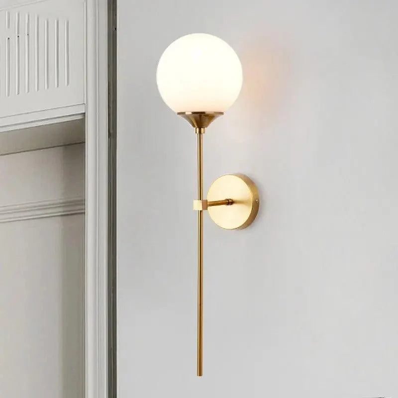 Wall Sconce Glass Globe Warm Diffused Light