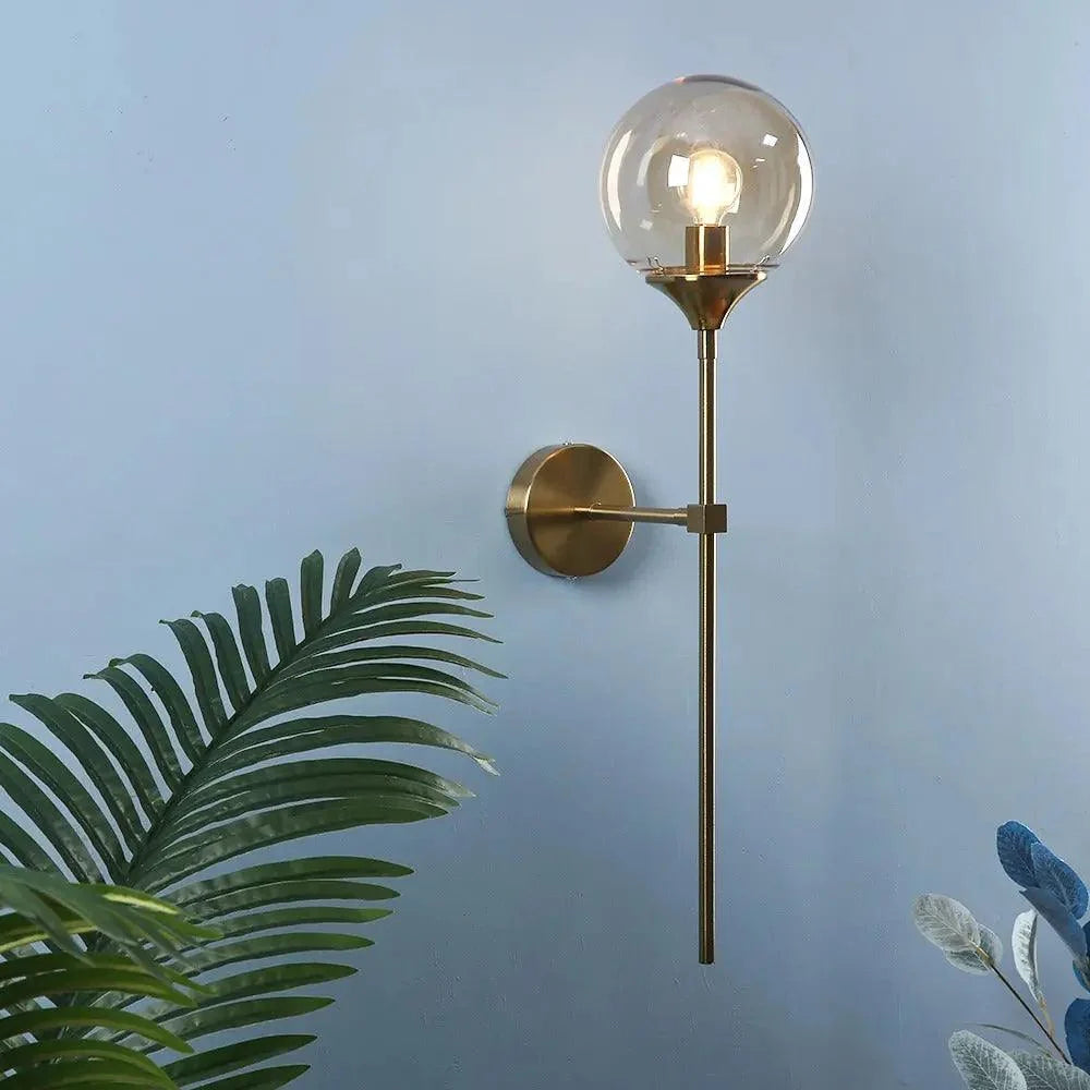 Wall Sconce Glass Globe Warm Diffused Light