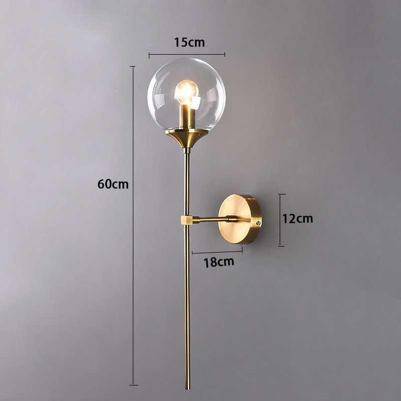 Wall Sconce Glass Globe Warm Diffused Light
