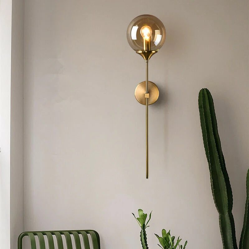 Wall Sconce Glass Globe Warm Diffused Light