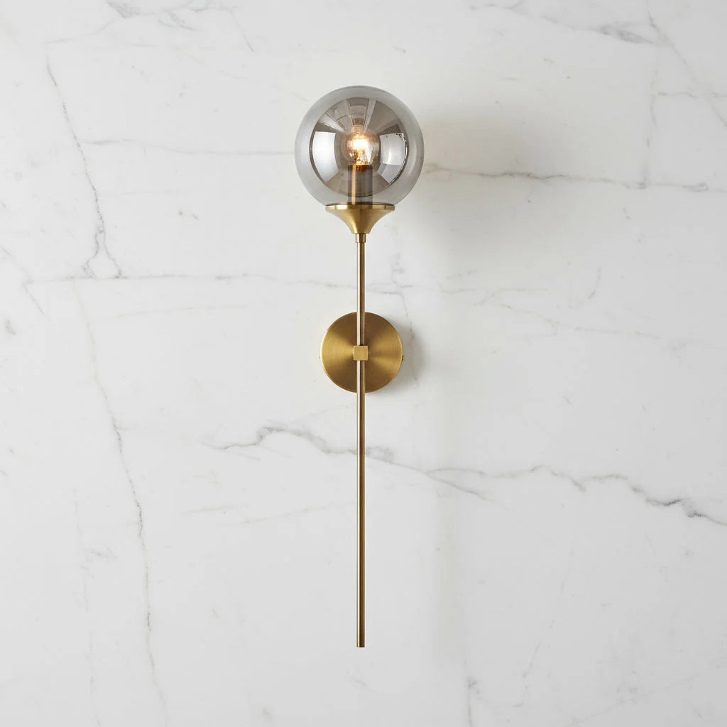 Wall Sconce Glass Globe Warm Diffused Light