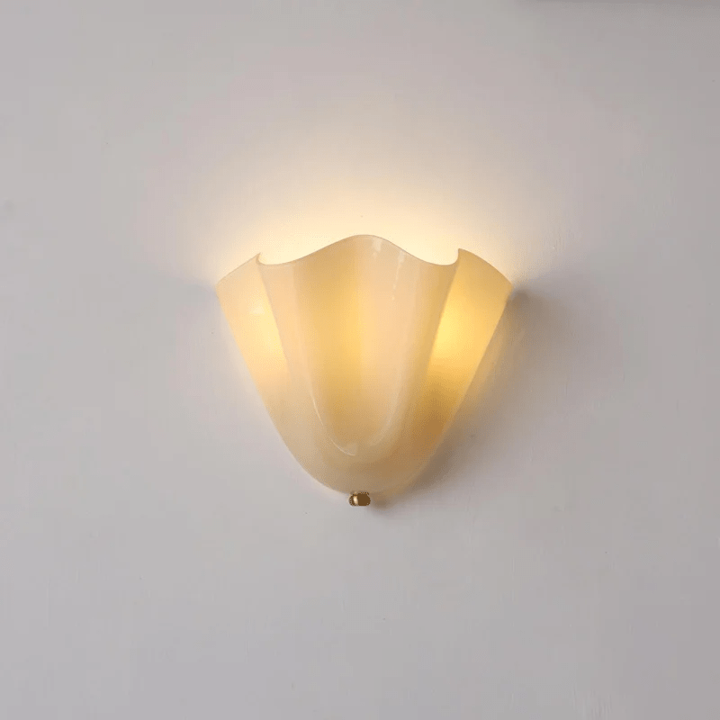 Wall Sconce Glass Petal Design Hardwired