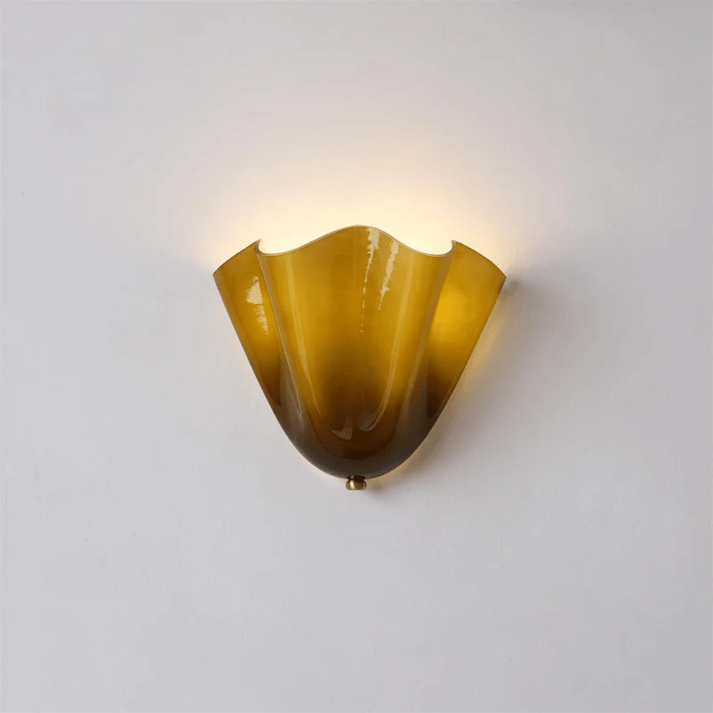 Wall Sconce Glass Petal Design Hardwired