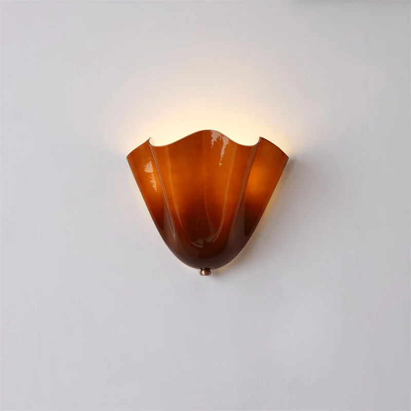 Wall Sconce Glass Petal Design Hardwired
