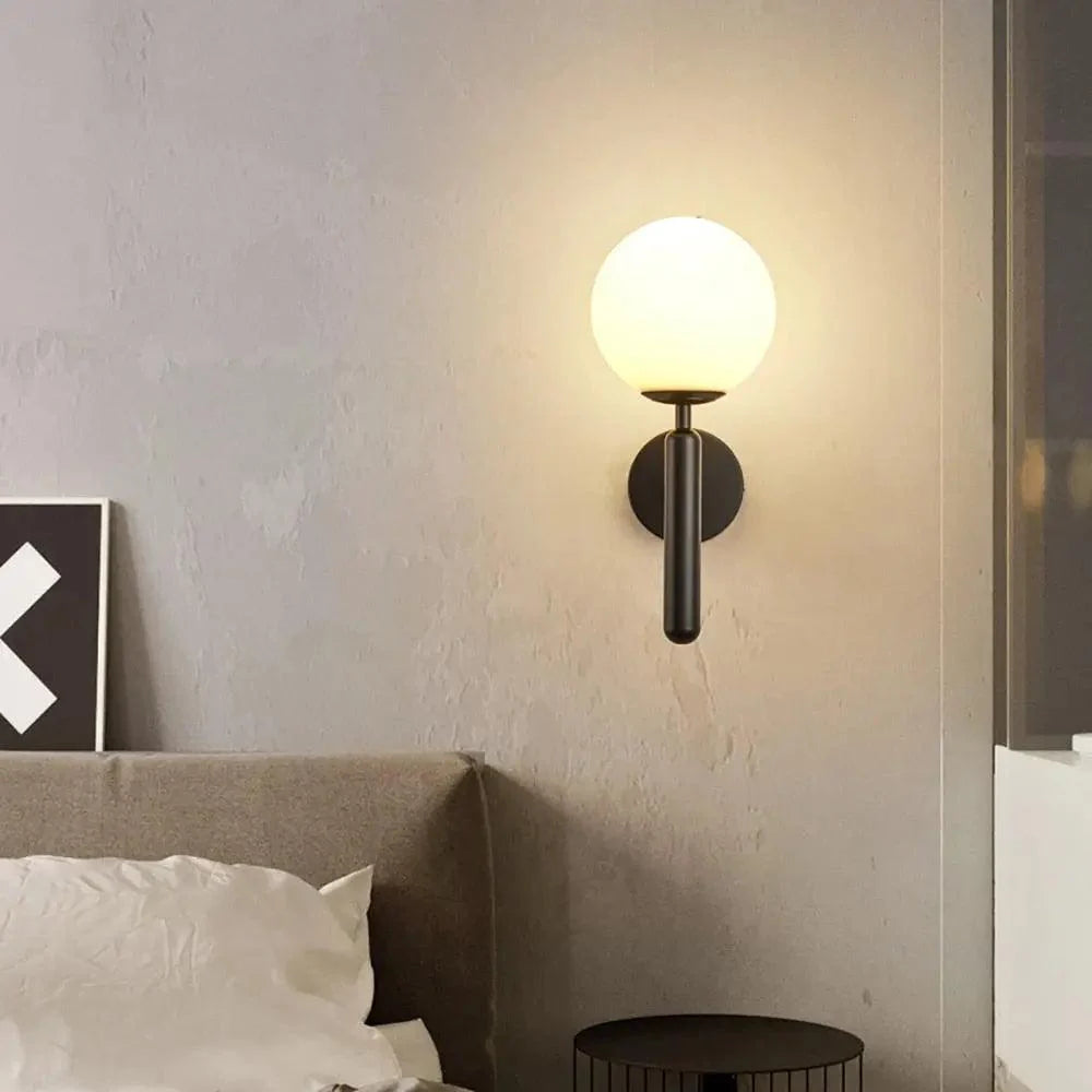 Wall Sconce Gold Or Black Milk & Ripple Glass