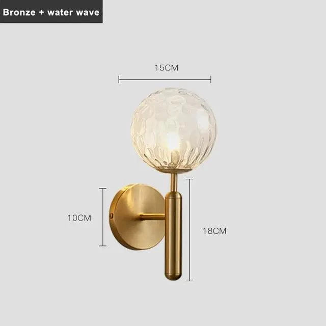 Wall Sconce Gold Or Black Milk & Ripple Glass