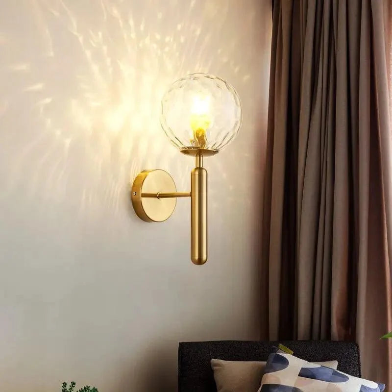 Wall Sconce Gold Or Black Milk & Ripple Glass