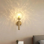 Wall Sconce Gold Or Black Milk & Ripple Glass