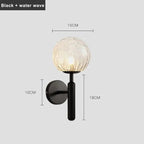 Wall Sconce Gold Or Black Milk & Ripple Glass