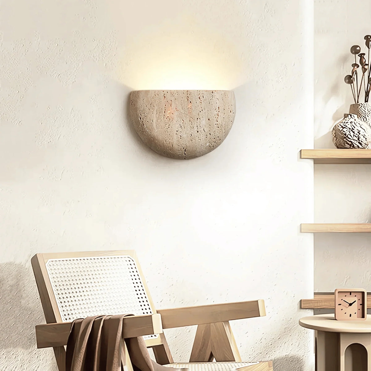 Wall Sconce Half Bowl Textured Plaster Dimmable G9 LED