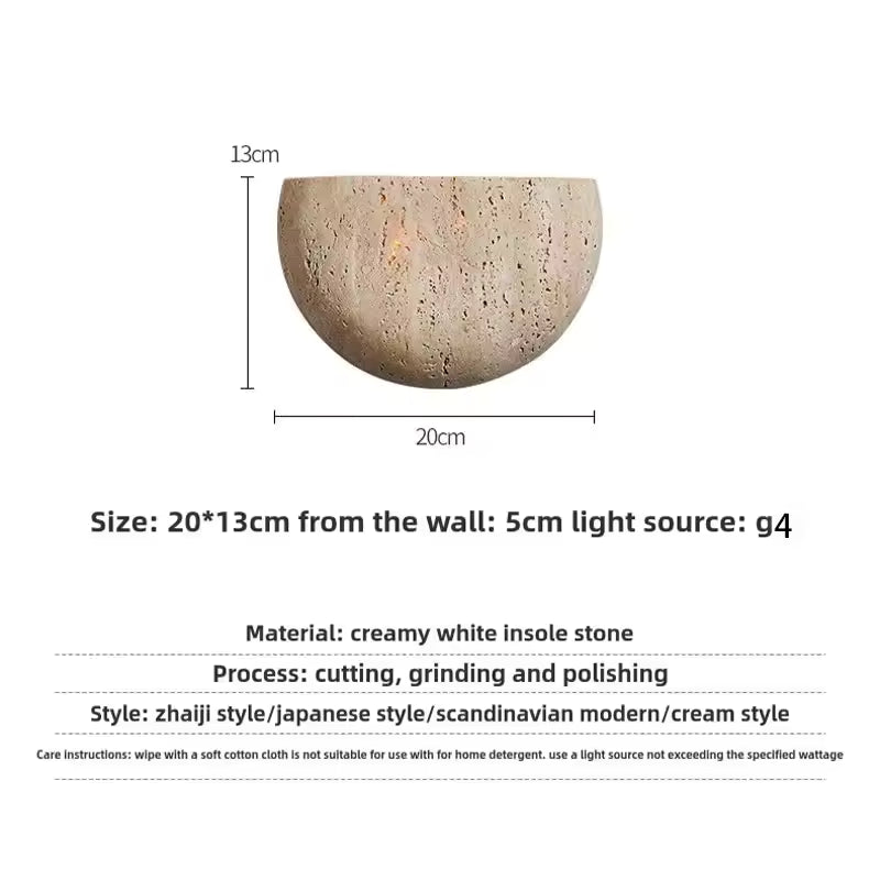 Wall Sconce Half Bowl Textured Plaster Dimmable G9 LED