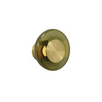 Wall Sconce Hand-Blown Green Glass Gold Finish Integrated LED