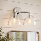 Wall Sconce Hand-Blown Recycled Glass Open Bottom