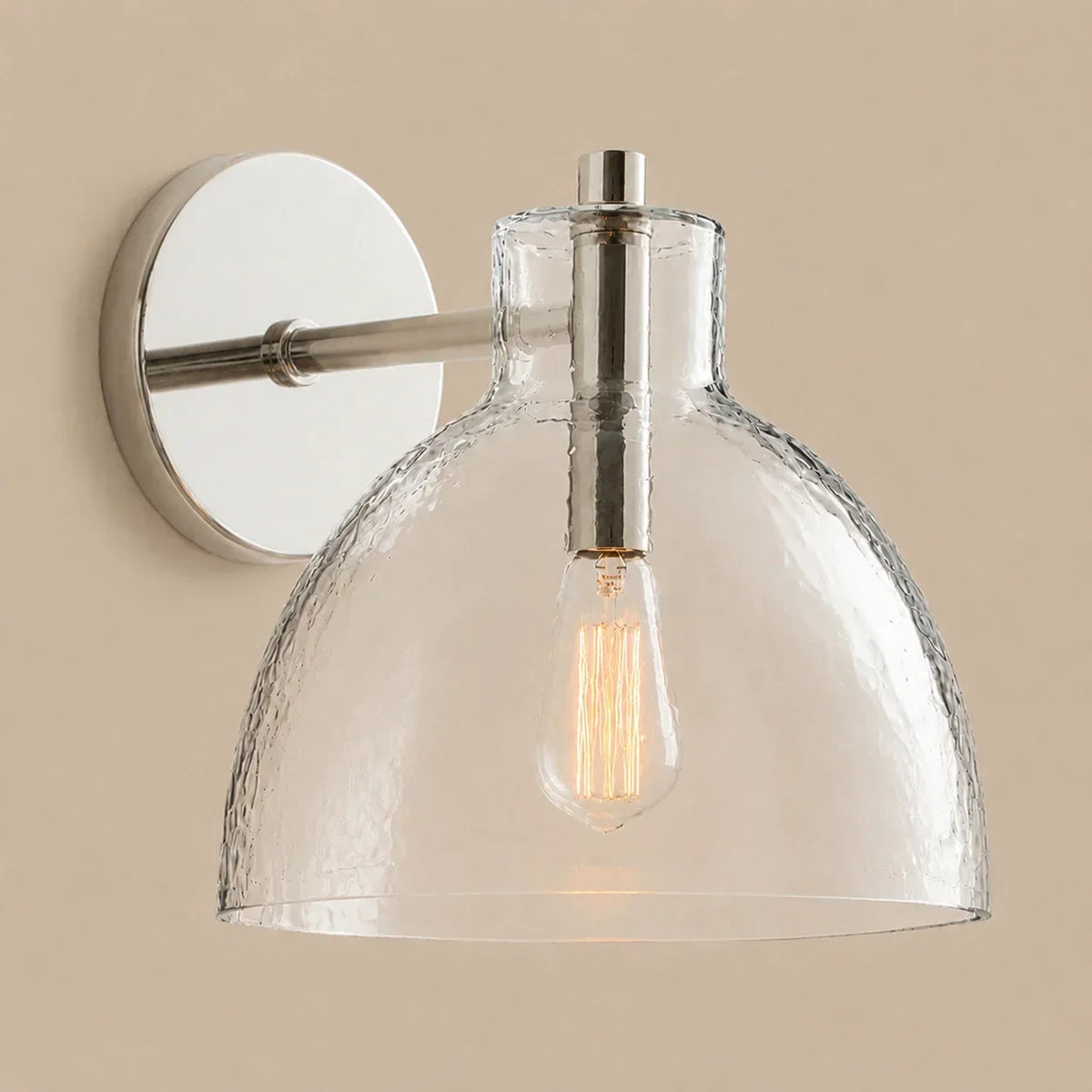 Wall Sconce Hand-Blown Recycled Glass Open Bottom