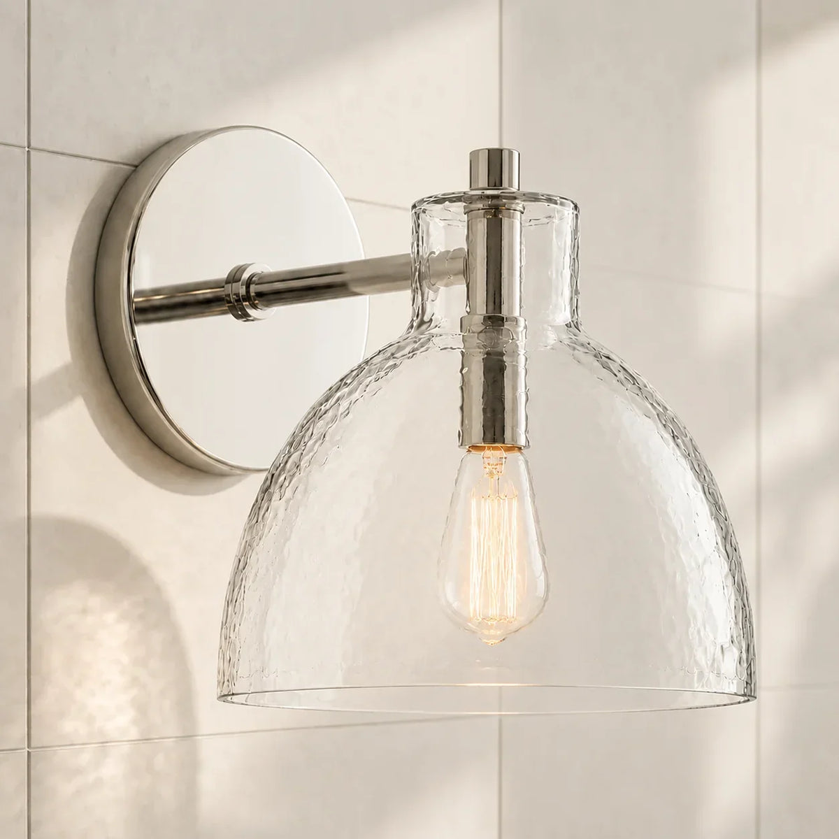 Wall Sconce Hand-Blown Recycled Glass Open Bottom