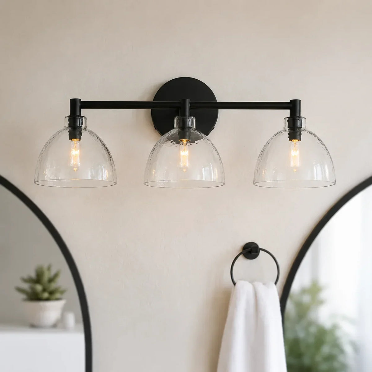 Wall Sconce Hand-Blown Recycled Glass Open Bottom