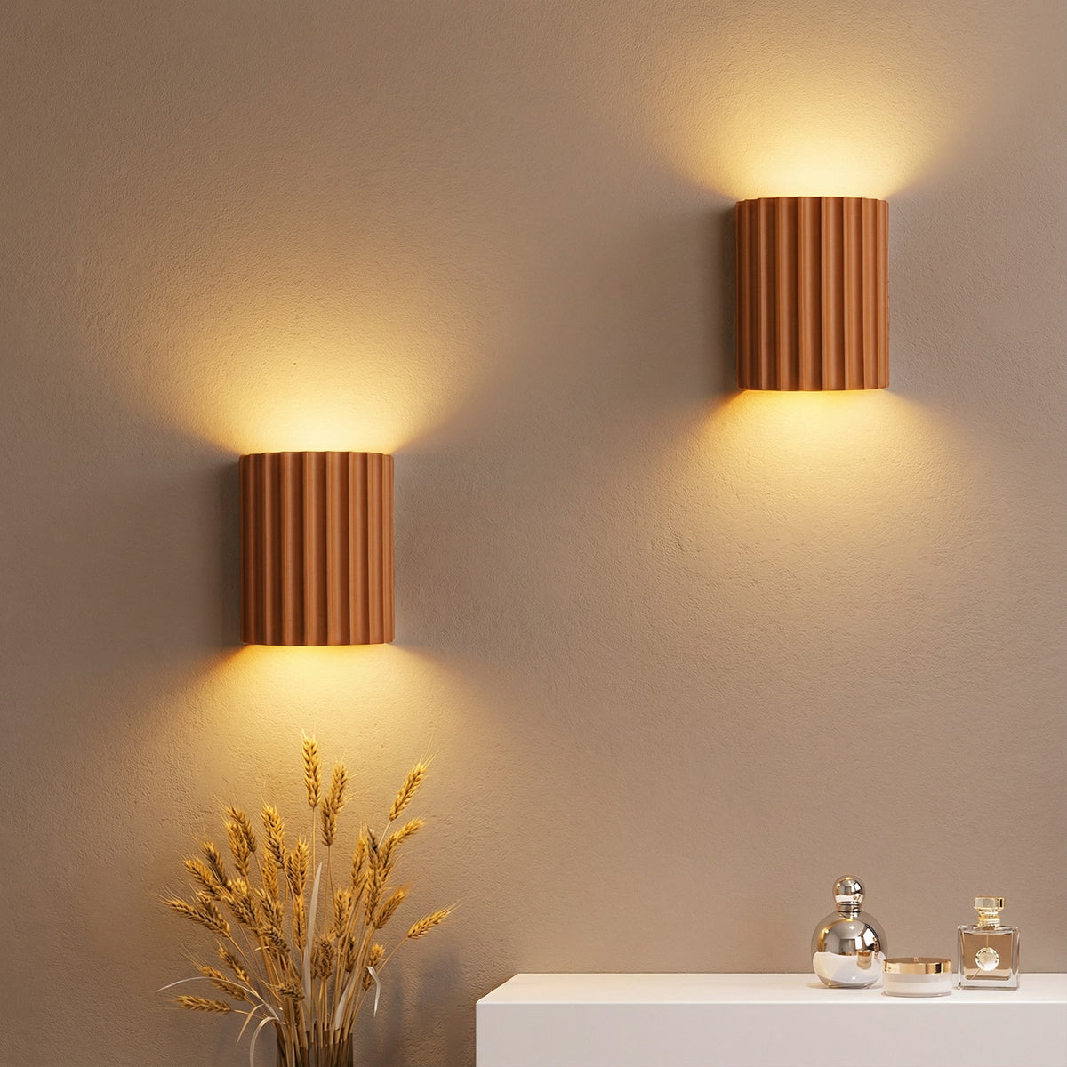 Wall Sconce High-Density Resin Ribbed Glare-Free LED