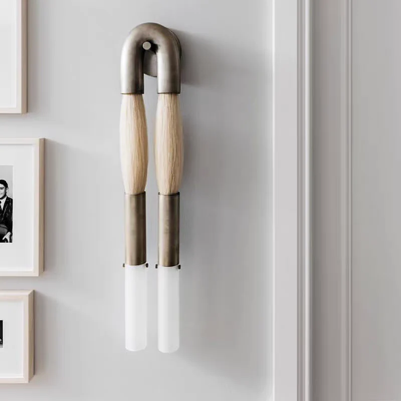 Wall Sconce Horsehair Tassel Two-Light Iron & Glass