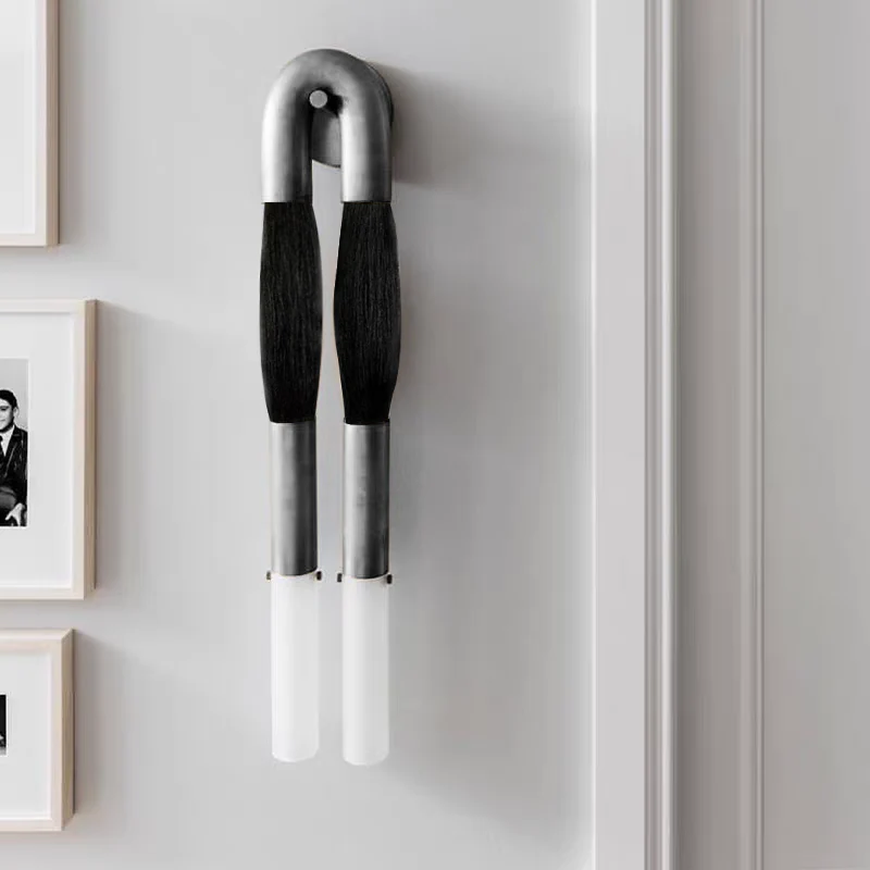 Wall Sconce Horsehair Tassel Two-Light Iron & Glass
