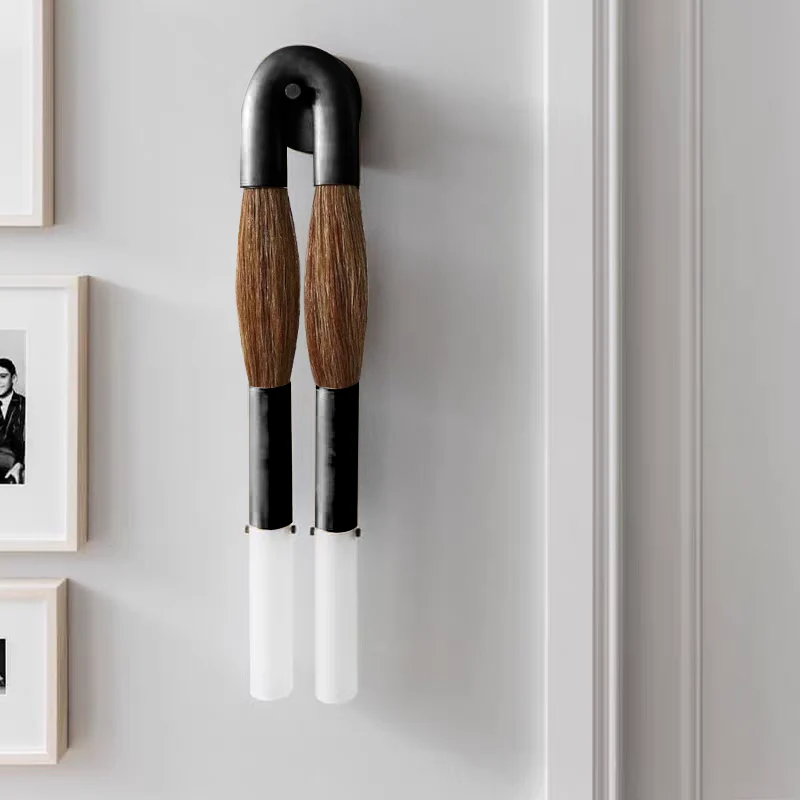 Wall Sconce Horsehair Tassel Two-Light Iron & Glass