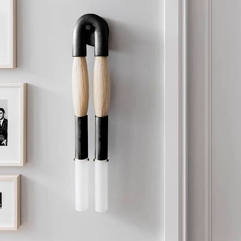 Wall Sconce Horsehair Tassel Two-Light Iron & Glass