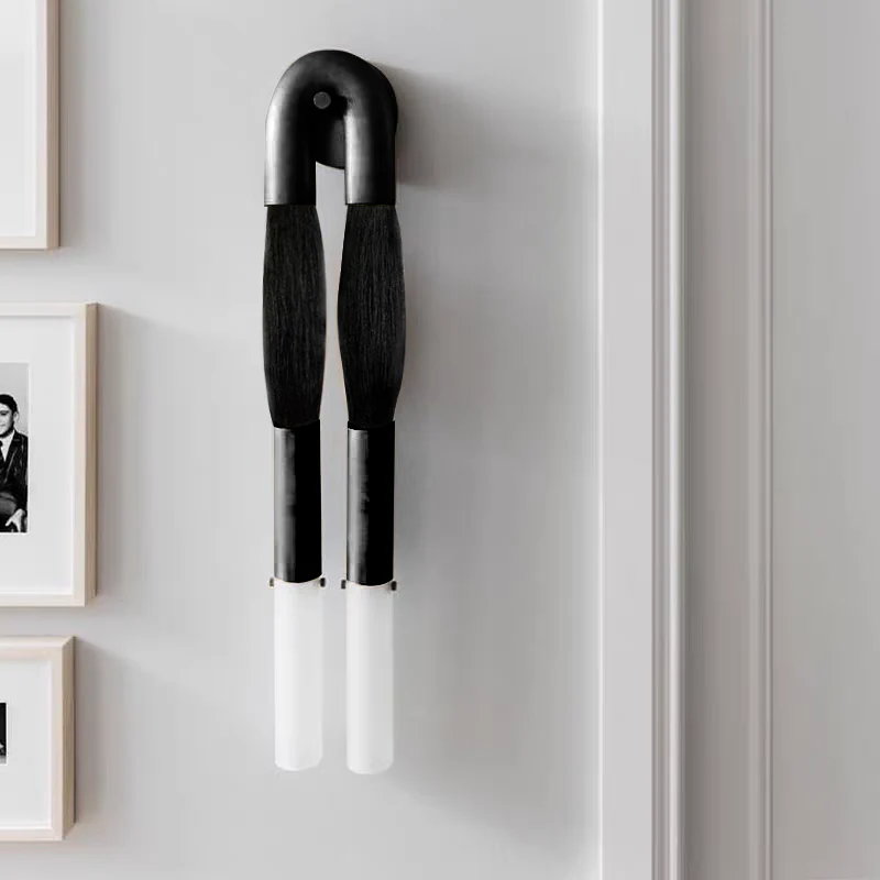 Wall Sconce Horsehair Tassel Two-Light Iron & Glass