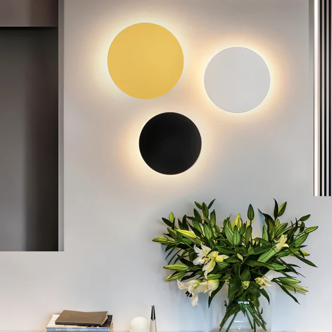 Wall Sconce Layered Disc Warm White LED Aluminum