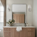 Wall Sconce Linen Shade & Brass Finish