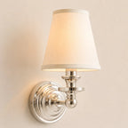 Wall Sconce Linen Shade & Brass Finish