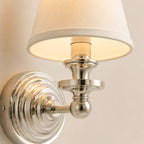 Wall Sconce Linen Shade & Brass Finish
