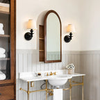 Wall Sconce Linen Shade & Brass Finish