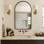 Wall Sconce Linen Shade & Brass Finish