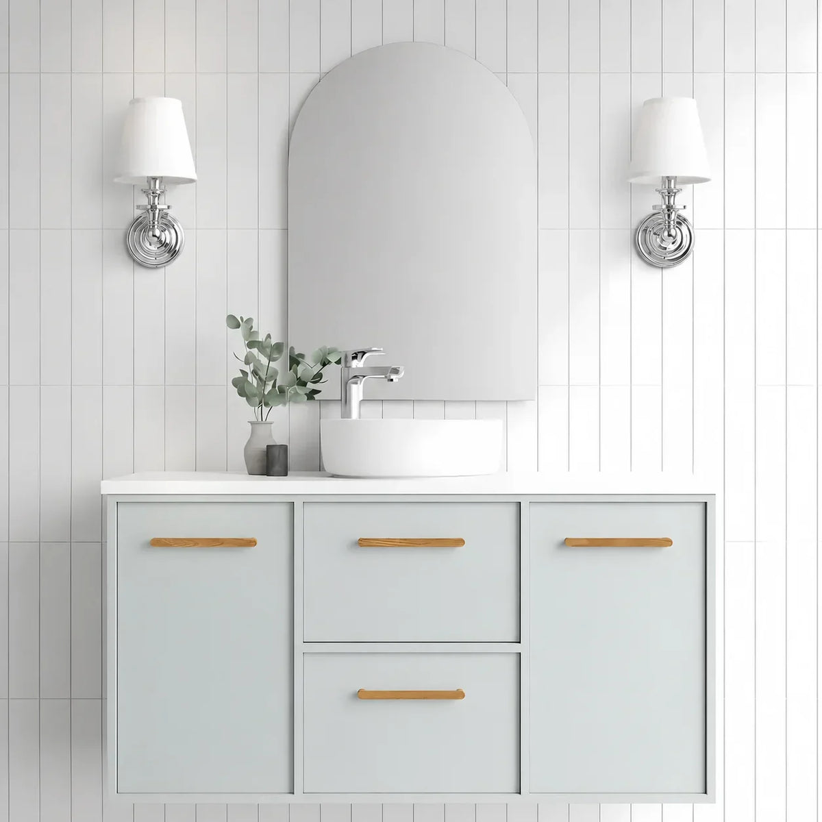 Wall Sconce Linen Shade & Brass Finish