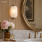 Wall Sconce Milk Glass Shade Antique Brass Finish