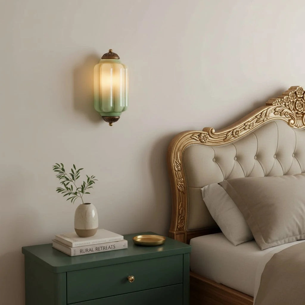 Wall Sconce Milk Glass Shade Antique Brass Finish