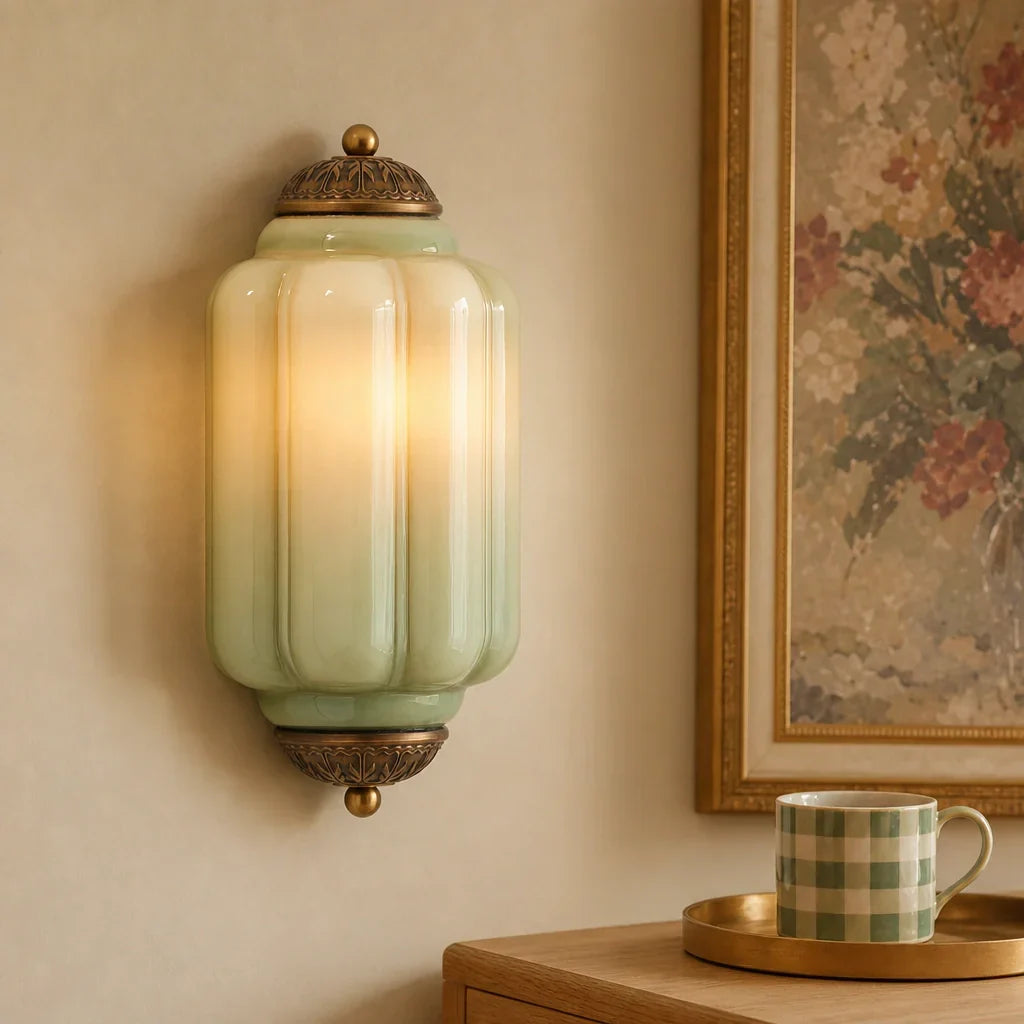 Wall Sconce Milk Glass Shade Antique Brass Finish