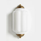 Wall Sconce Milk Glass Shade Antique Brass Finish