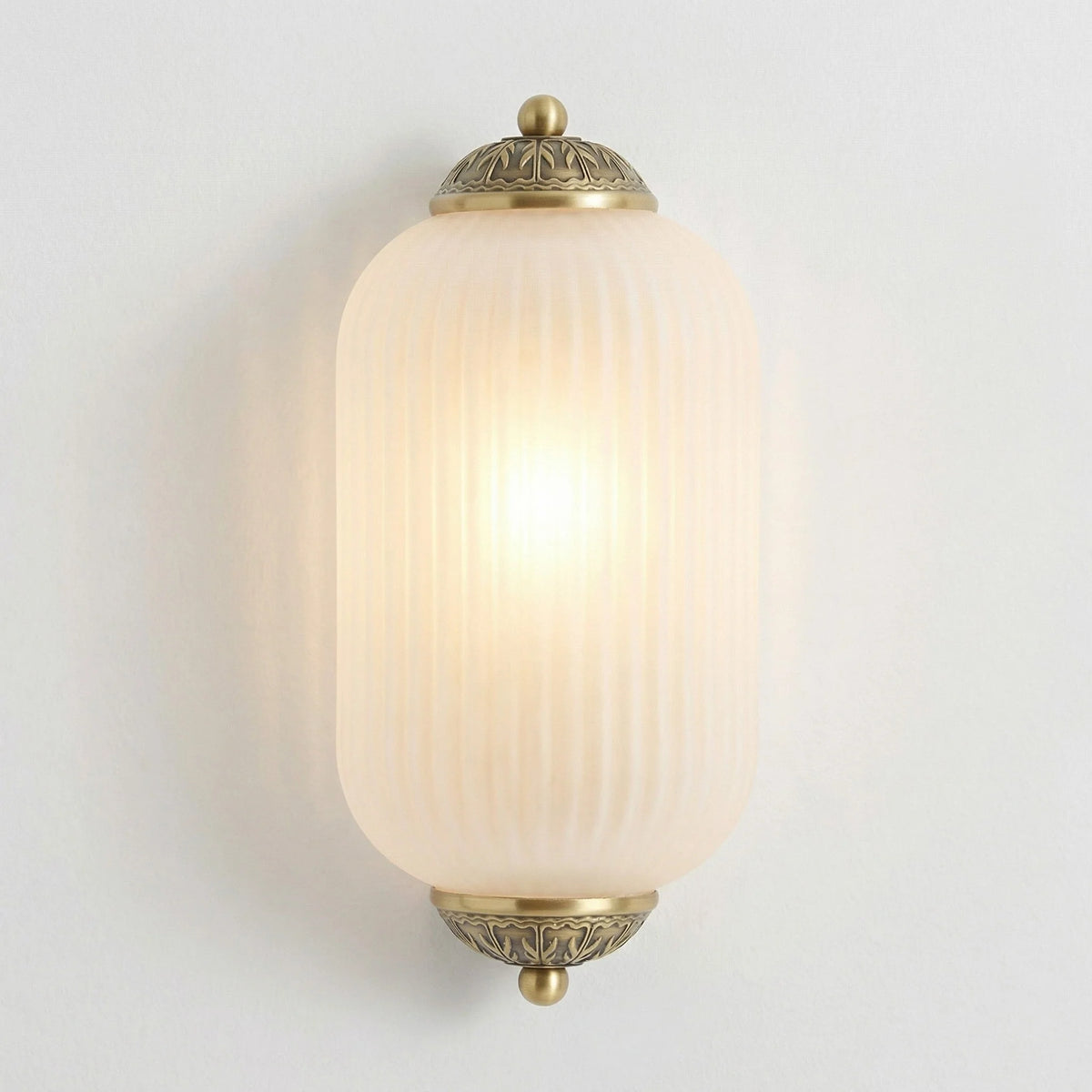 Wall Sconce Milk Glass Shade Antique Brass Finish