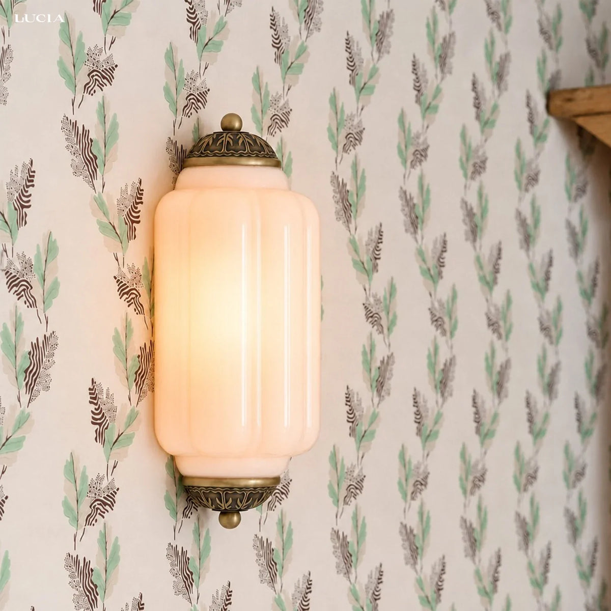Wall Sconce Milk Glass Shade Antique Brass Finish
