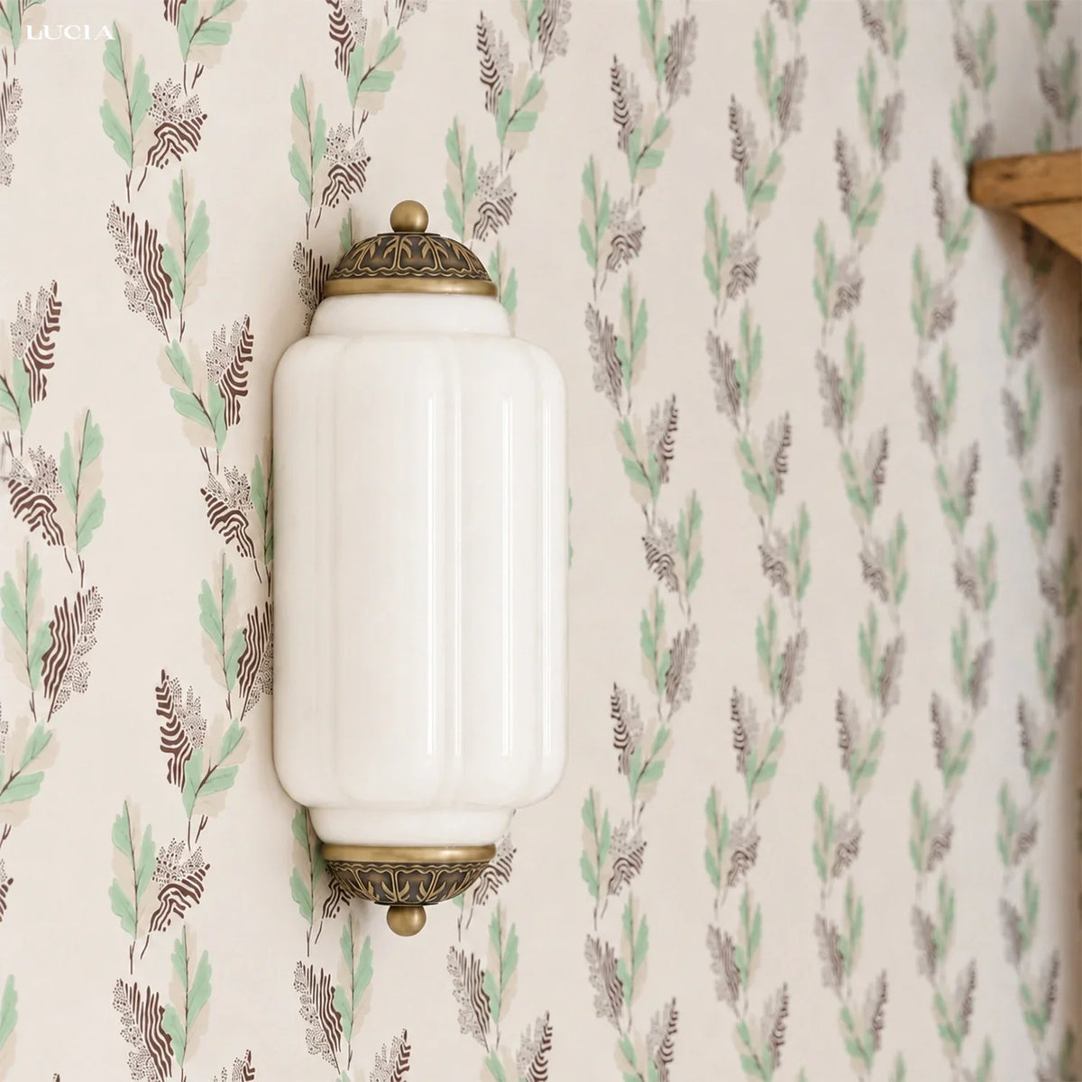 Wall Sconce Milk Glass Shade Antique Brass Finish
