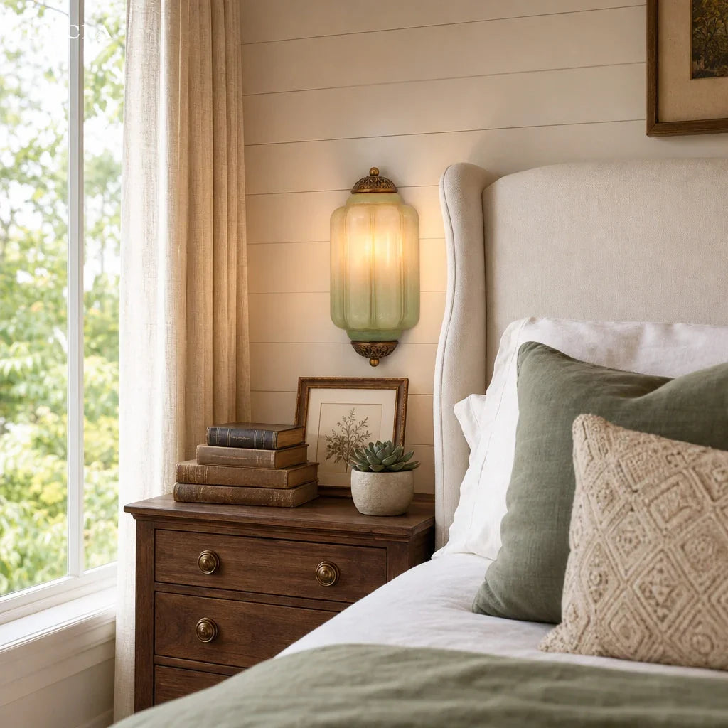 Wall Sconce Milk Glass Shade Antique Brass Finish
