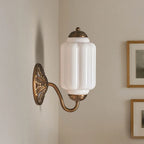Wall Sconce Milk Glass Shade & Oiled Brass Finish