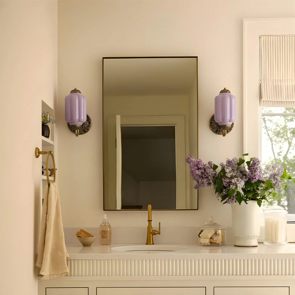 Wall Sconce Milk Glass Shade & Oiled Brass Finish