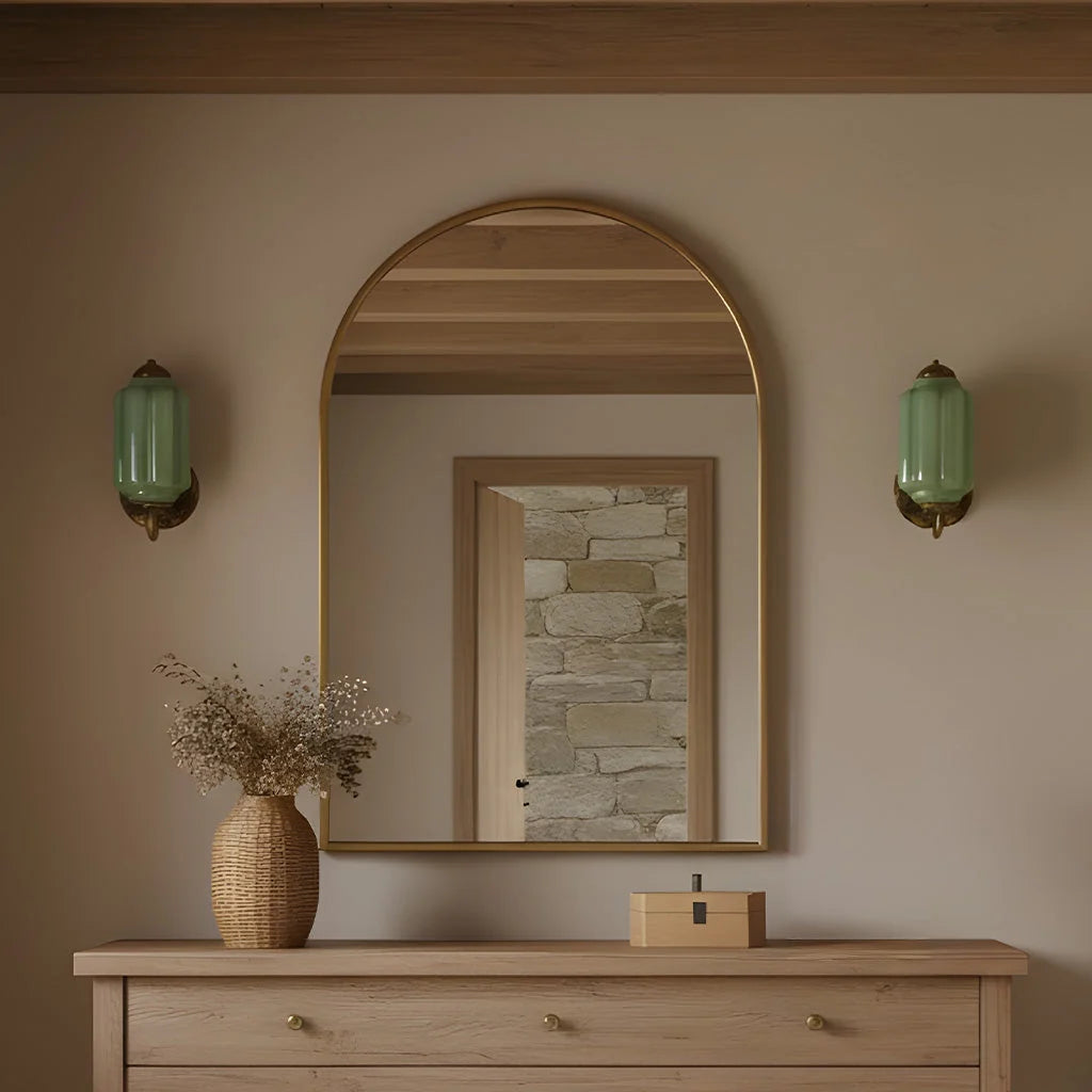 Wall Sconce Milk Glass Shade & Oiled Brass Finish
