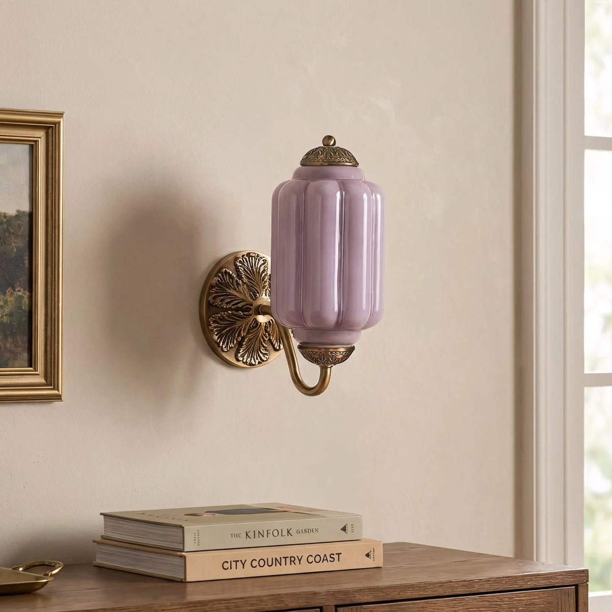 Wall Sconce Milk Glass Shade & Oiled Brass Finish
