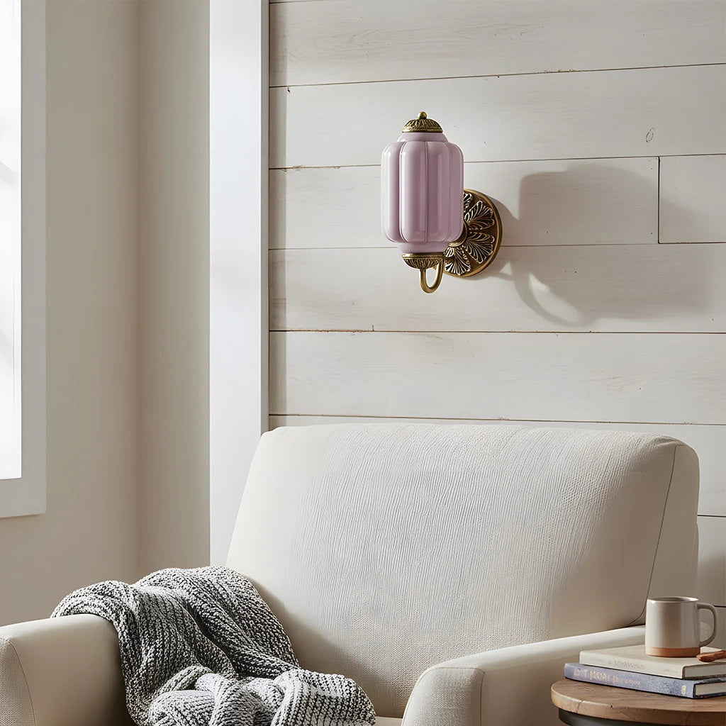 Wall Sconce Milk Glass Shade & Oiled Brass Finish