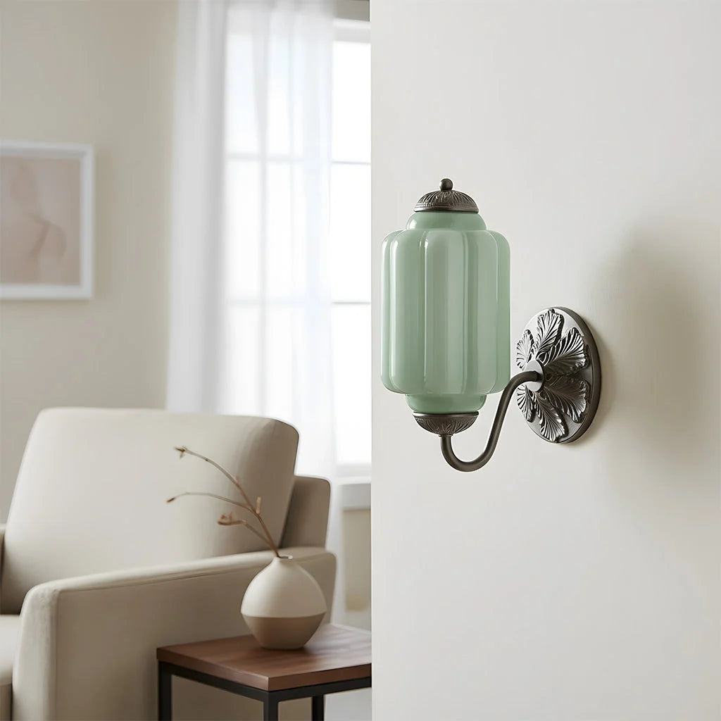 Wall Sconce Milk Glass Shade & Oiled Brass Finish