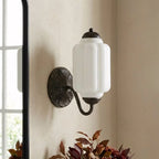Wall Sconce Milk Glass Shade & Oiled Brass Finish
