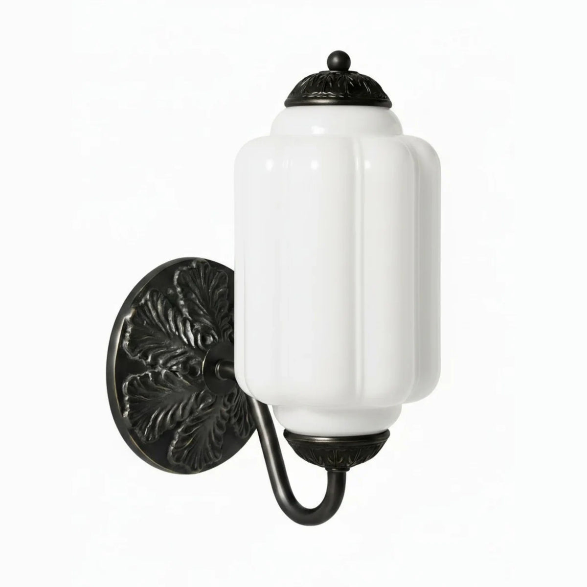 Wall Sconce Milk Glass Shade & Oiled Brass Finish